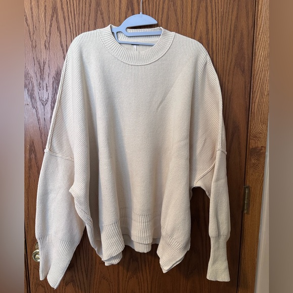 Free People Sweaters - Free People Oversized Cream Tunic Sweater - Medium